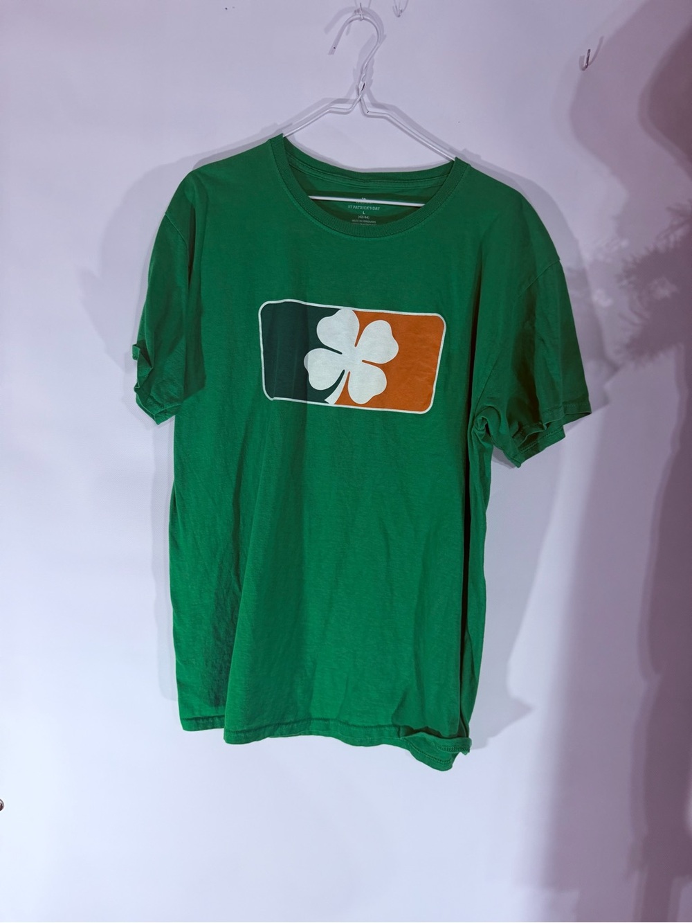 Men's Green Graphic Clover Crewneck Tee